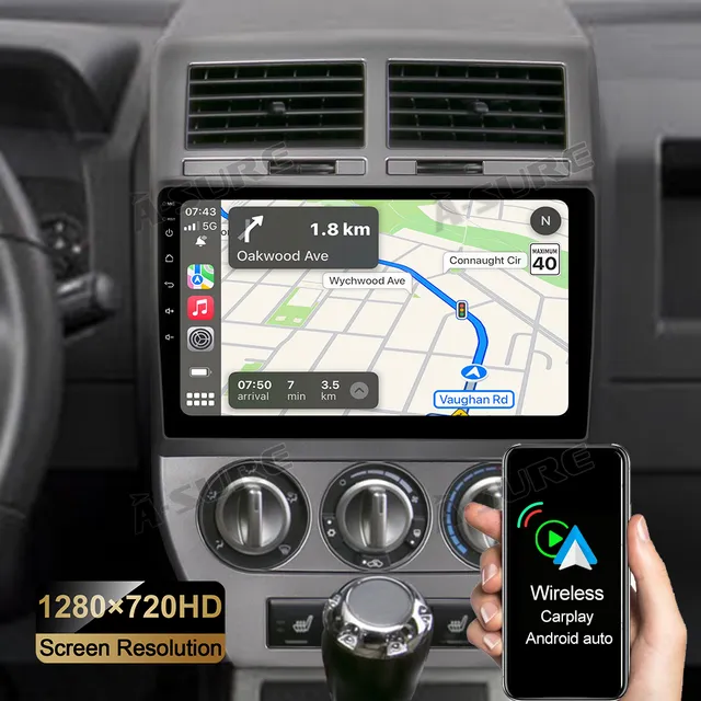 A-Sure GPS Autoradio Jeep Compass 10,1 Zoll 2+32GB CarPlay