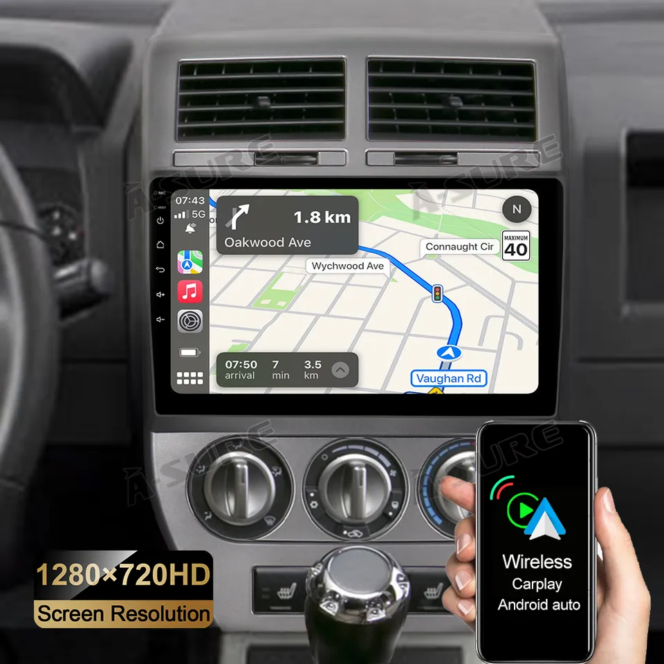A-Sure GPS Autoradio Jeep Compass 10,1 Zoll 2+32GB CarPlay