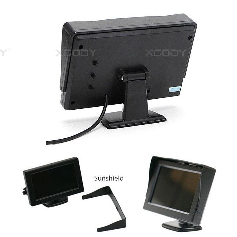 ESSGOO Accessories 4,3 Zoll Monitor Rückfahrmonitor mit Kamera