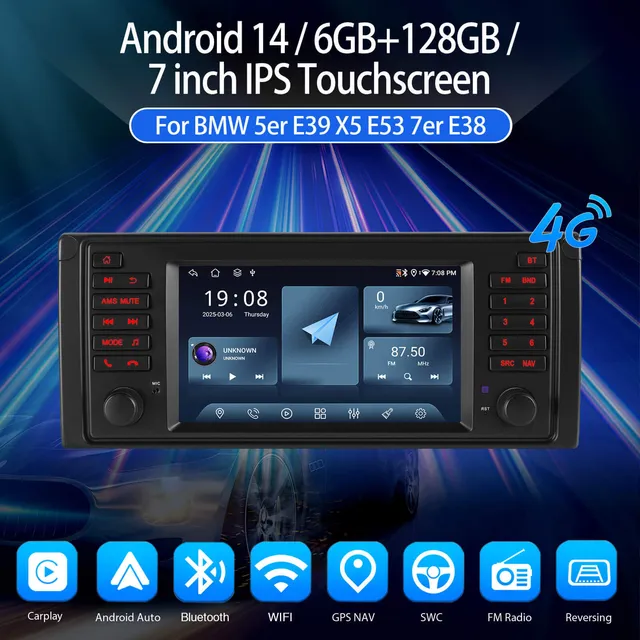 ESSGOO Car Stereo AR7001 MP5 Autoradio 7 Zoll für BMW E53