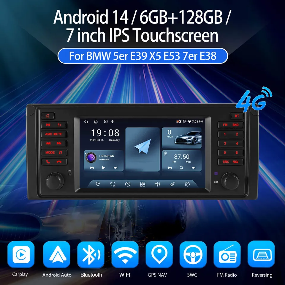 ESSGOO Car Stereo AR7001 MP5 Autoradio 7 Zoll für BMW E53