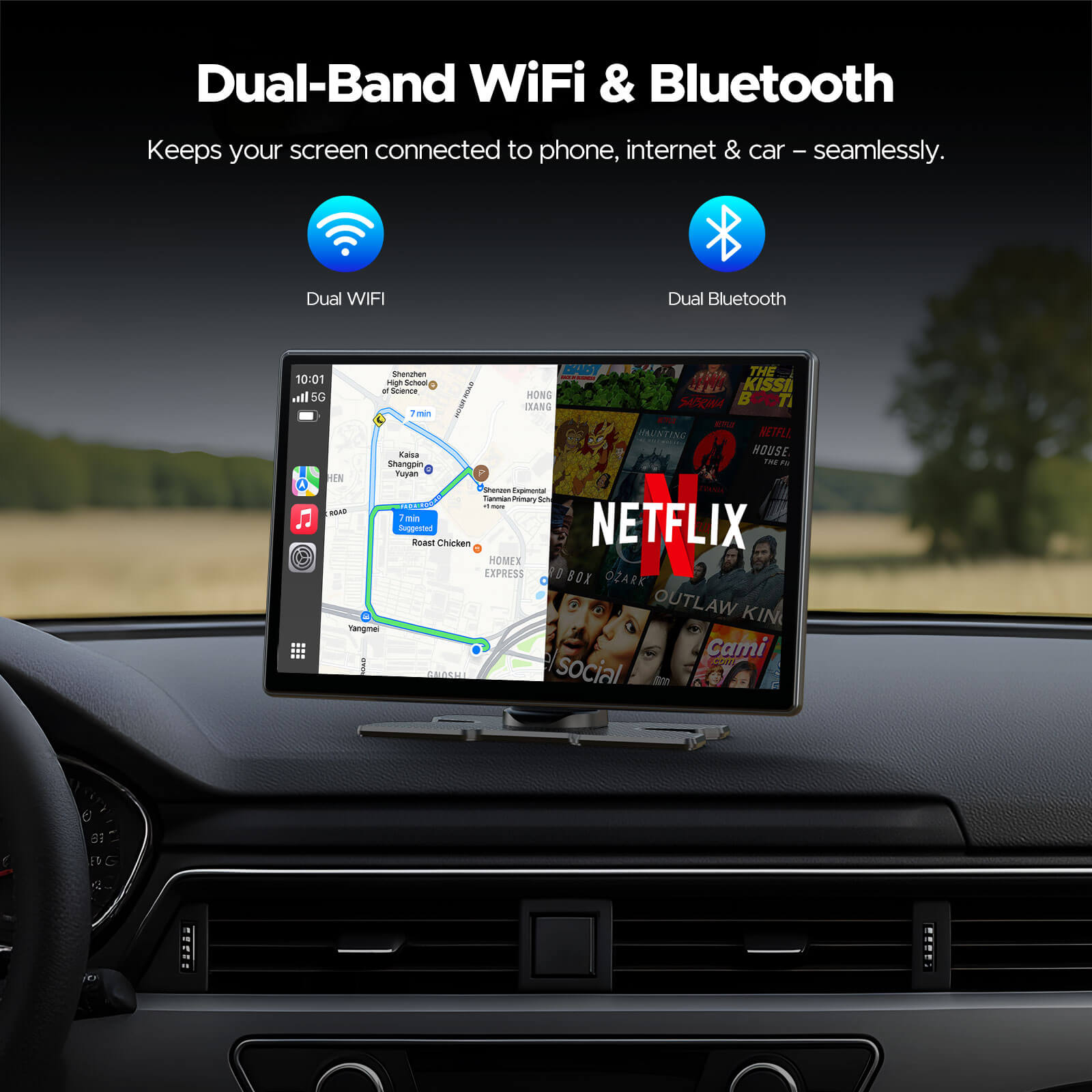 LAMTTO Carplay RC30 9 Zoll CarPlay-Display Netflix Kamera