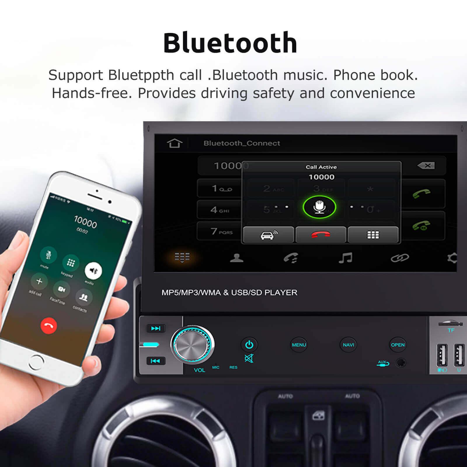 ESSGOO AS7001 Single DIN Autoradio 7 Zoll Touchscreen Kamera