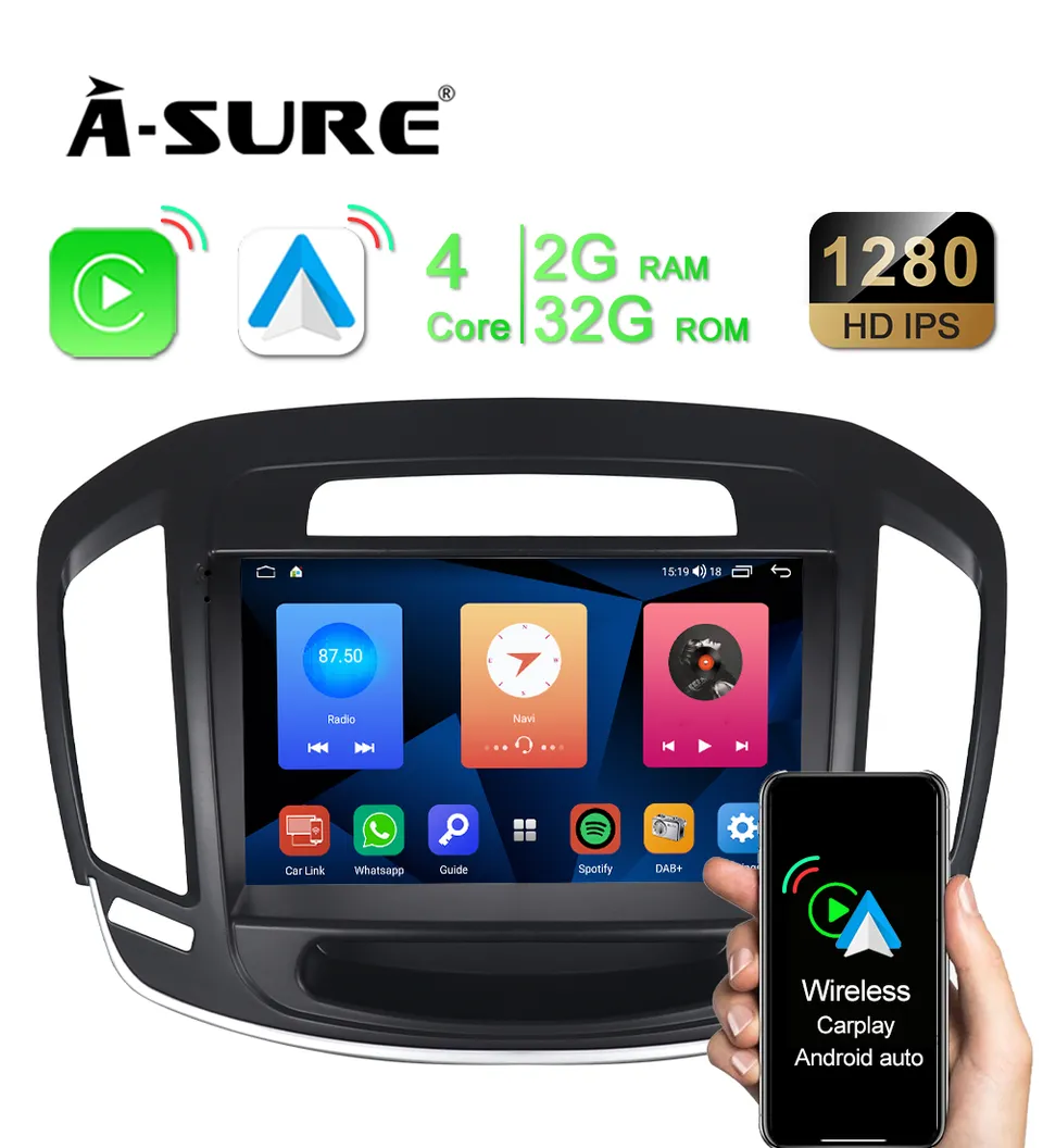 A-Sure GPS 9" 2+32GB Autoradio Opel Insignia 2013-2016 Low CarPlay