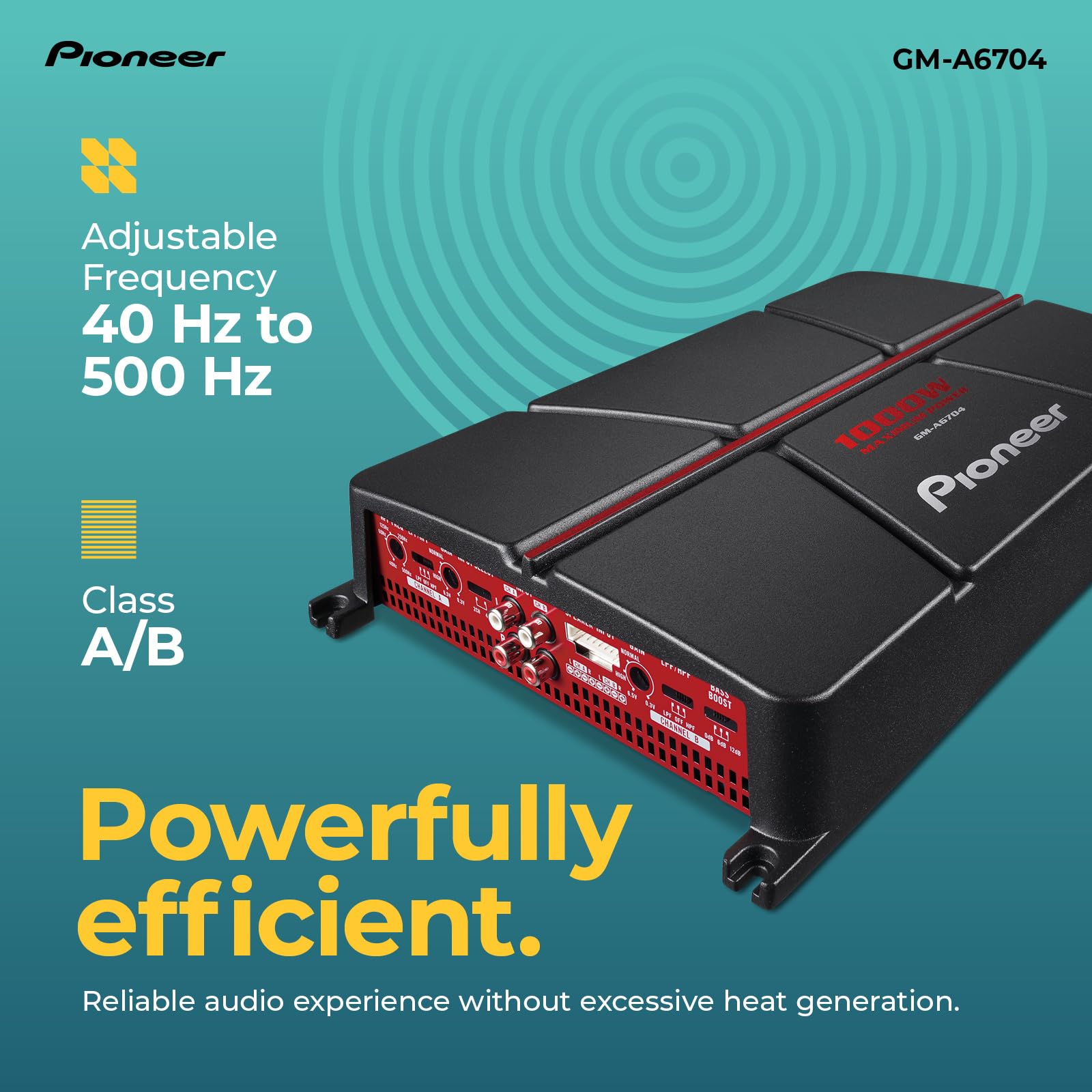 Pioneer GM-A6704 Auto-Verstärker 4-Kanal 1000W Bass-Boost