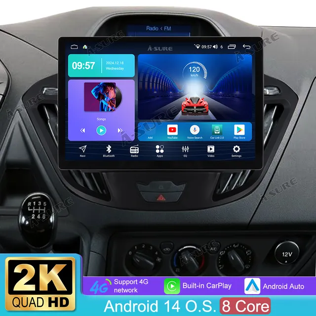 A-Sure GPS Autoradio Ford Transit Custom 13,1 Zoll 4+64GB CarPlay