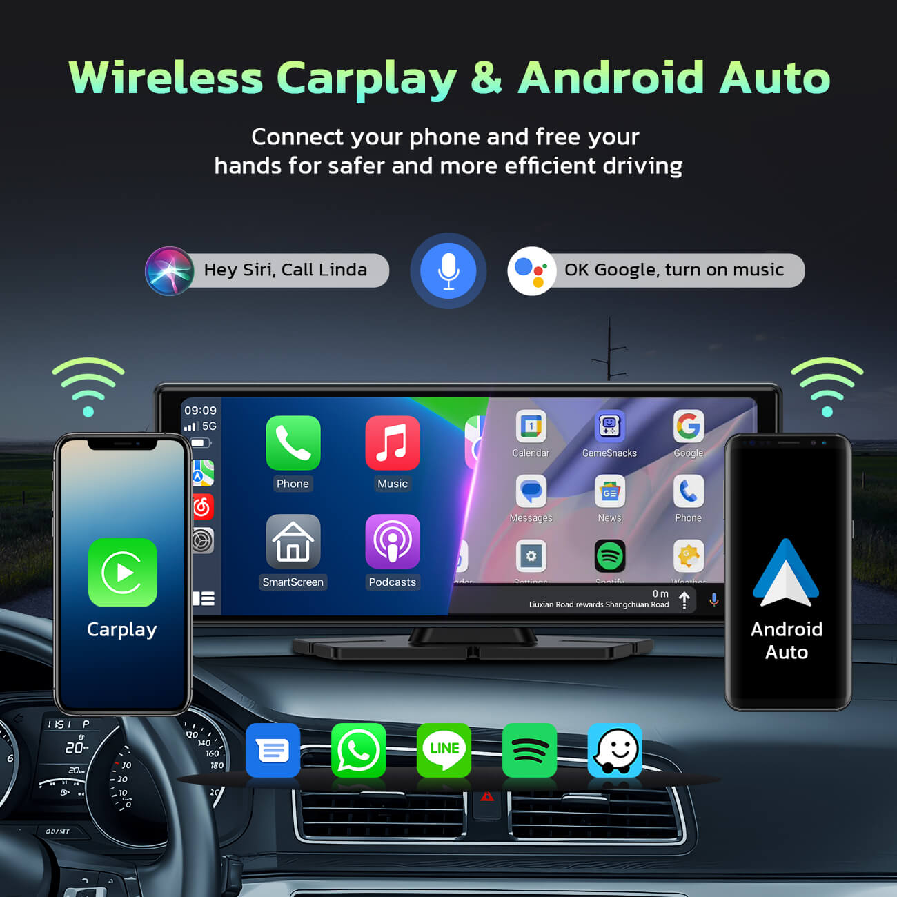 LAMTTO Carplay RC16 9,26 Zoll CarPlay-Display alle Fahrzeuge