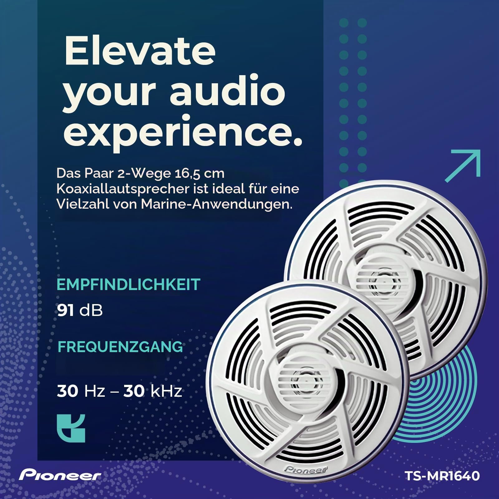 Pioneer TS-MR1640 Marine Lautsprecher 16cm 160W Weiß