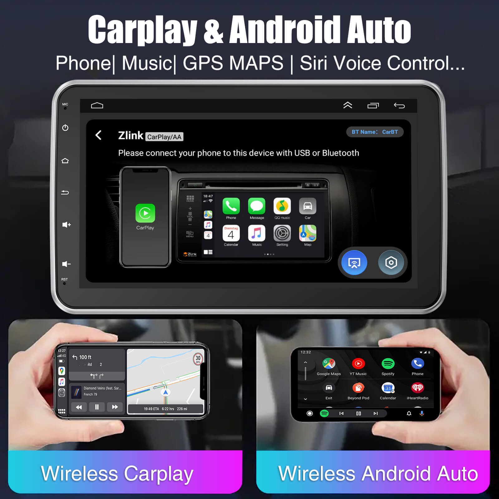 ESSGOO Car Stereo AR1001 1-DIN Autoradio MP5 Bluetooth