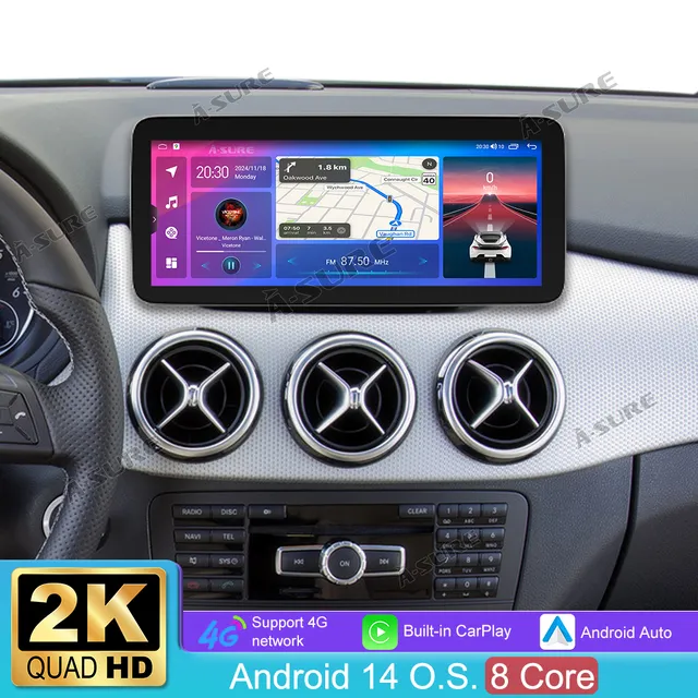 A-Sure GPS car radios 12,3 Zoll Autoradio Mercedes B-Klasse 64GB