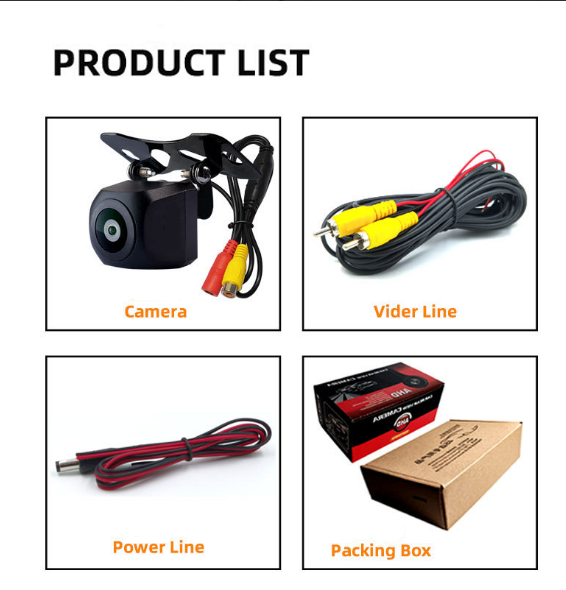 A-Sure Radio accessories 720P Rückfahrkamera Cinch Nachrüstung