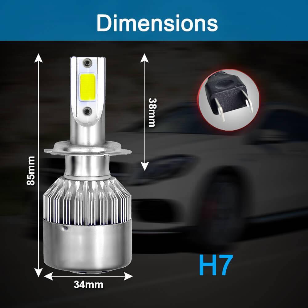 ESSGOO Auto Head Light C6 LED H7 6000K Weiß 2 Stück