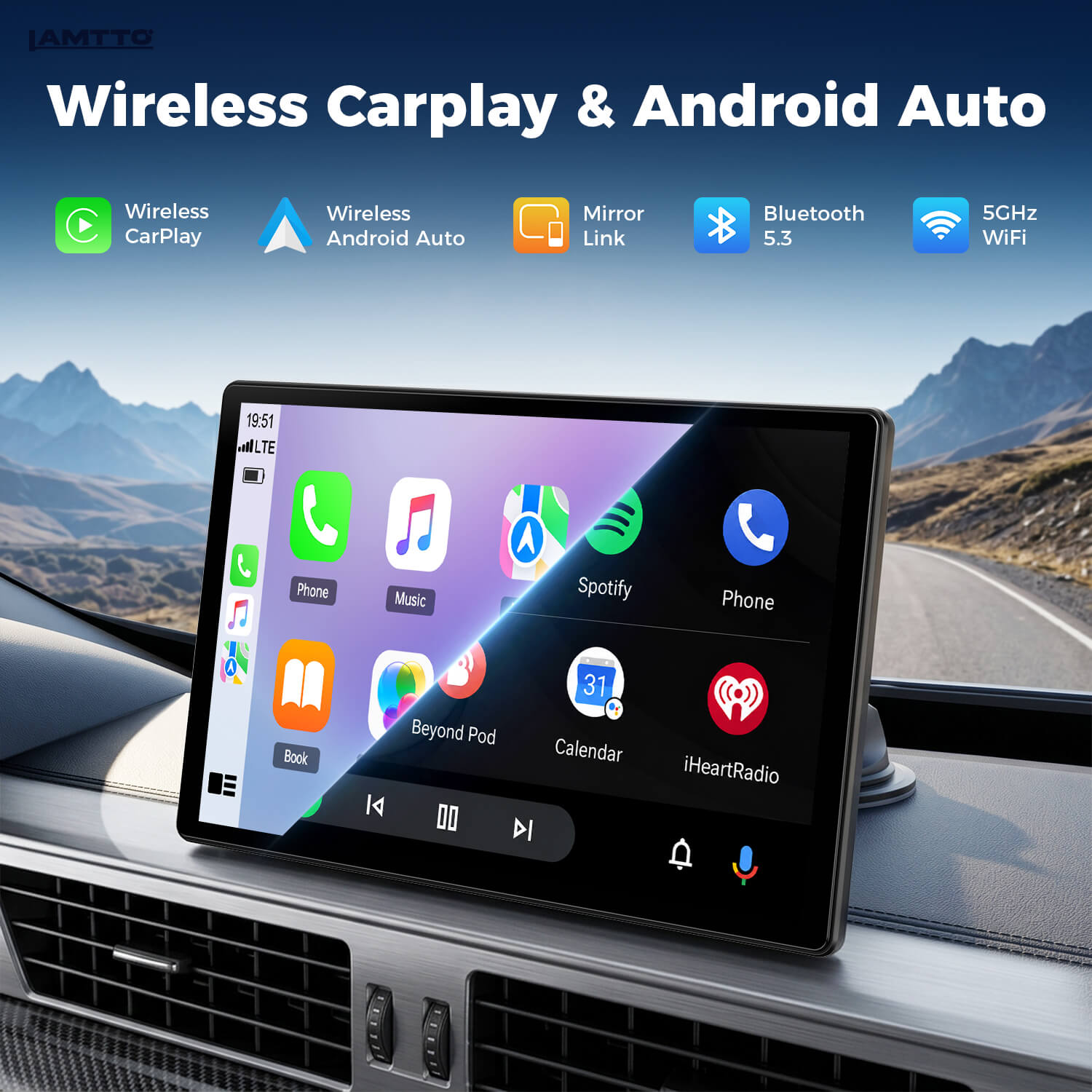 LAMTTO Carplay RC37 11 Zoll CarPlay-Display Wireless In-Cell