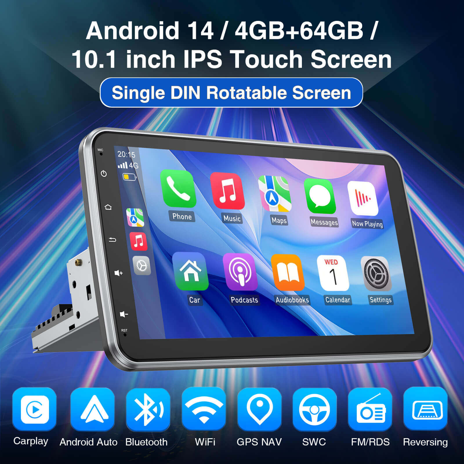 ESSGOO Car Stereo AR1001 1-DIN Autoradio MP5 Bluetooth