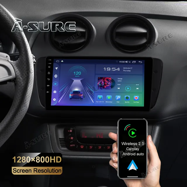 A-Sure GPS Seat Ibiza 6J Autoradio 9 Zoll 2+32GB CarPlay