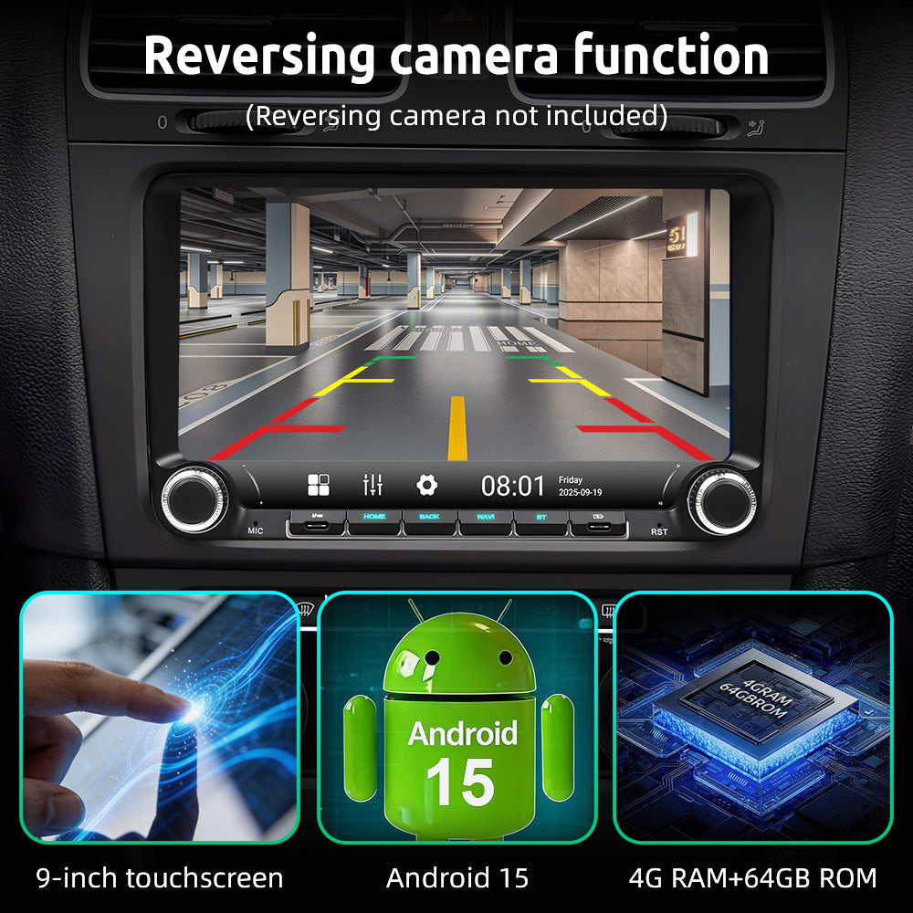 ESSGOO Car Stereo AR9002 Autoradio 9 Zoll für VW Android 15 IPS