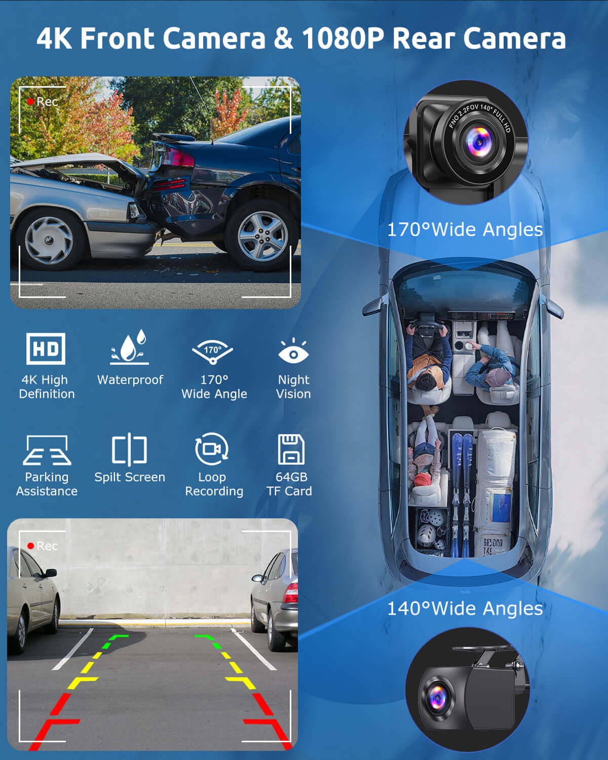 ESSGOO Dash Cam CarPlay 1026SCP CarPlay-Display 10,26 Zoll