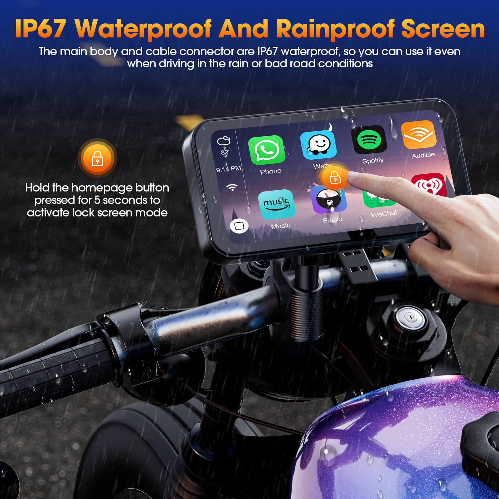 LAMTTO Carplay RC15 6,25 Zoll Motorrad CarPlay-Display