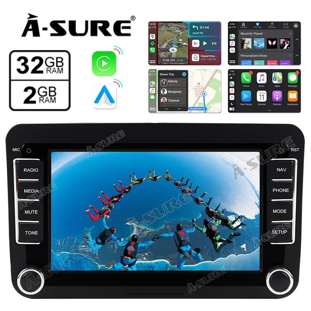 A-Sure GPS Golf Plus 7 Zoll Android 11 Autoradio CarPlay