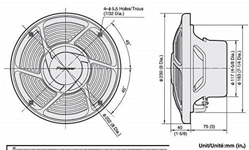 Pioneer TS-MR2040 20 cm Marine Lautsprecher 200W weiß