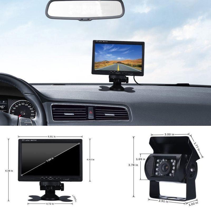 ESSGOO Accessories 7 Zoll LCD Monitor 1 Monitor mit 2 Kameras