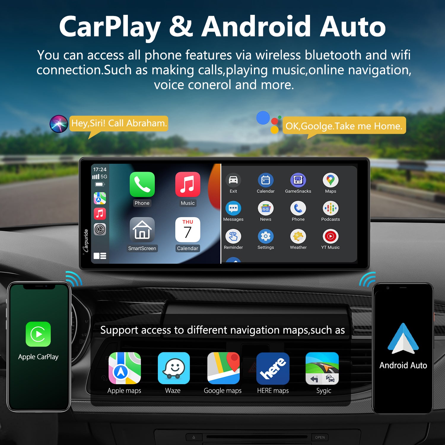 Carpuride Car Smart Stereo C92 CarPlay-Display 9,3-Zoll Kamera