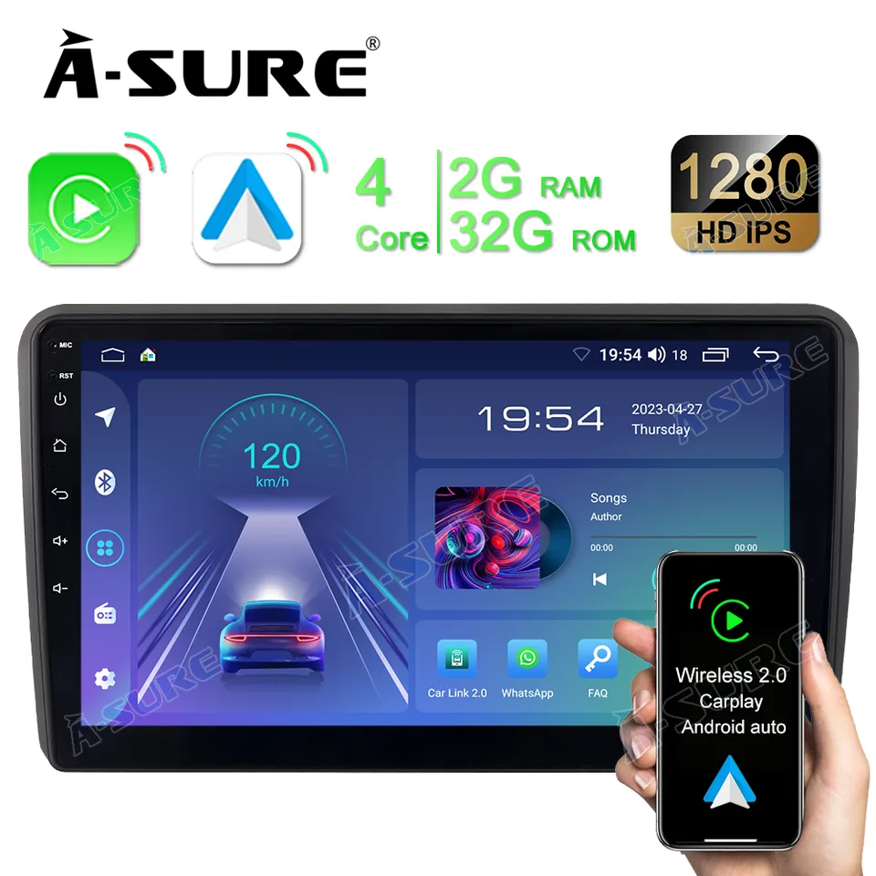 A-Sure Audi A3 S3 RS3 Autoradio Android 12 2+32GB Wireless CarPlay