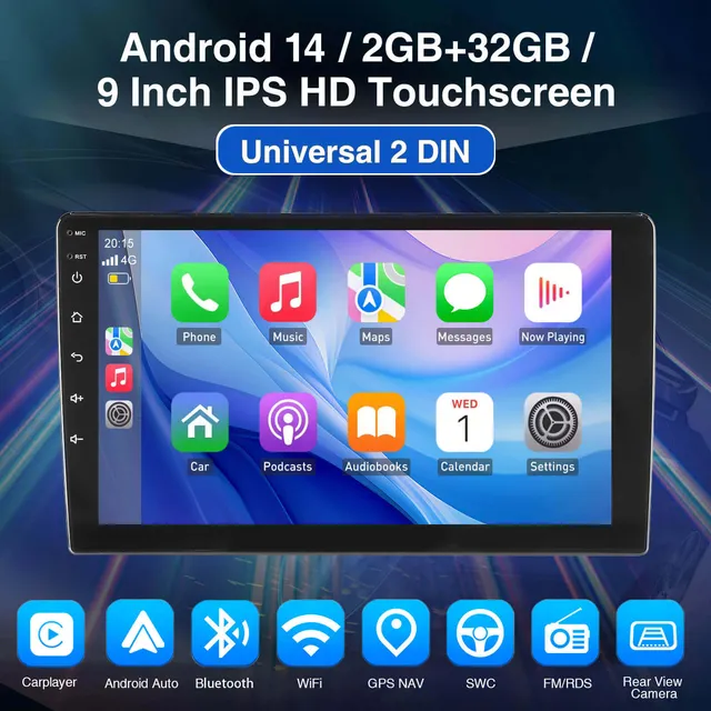 ESSGOO Car Stereo AR9001 Android 14 Autoradio MP5 Video