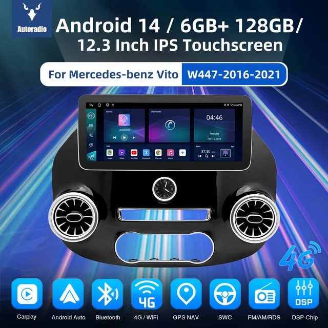 ESSGOO Car Stereo Benz Vito W447 Autoradio 12,3 Zoll IPS