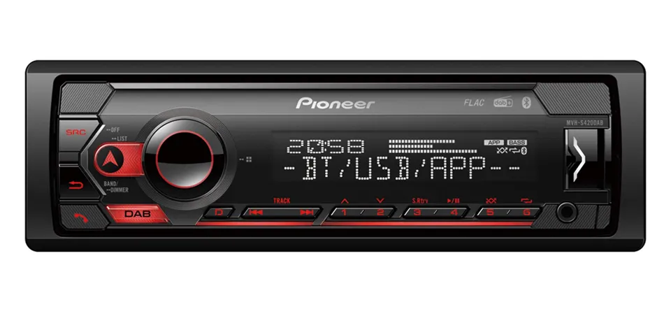 Pioneer MVH-S420DAB Autoradio 1-DIN DAB+ Bluetooth Antenne rot