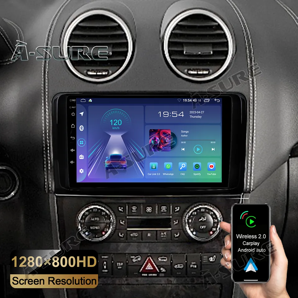 A-Sure GPS car radios Mercedes W164 Autoradio 9 Zoll 2+32GB CarPlay