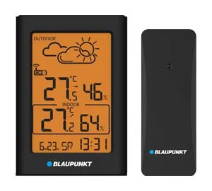 Blaupunkt WS15BK Wetterstation Funk mit Außensensor