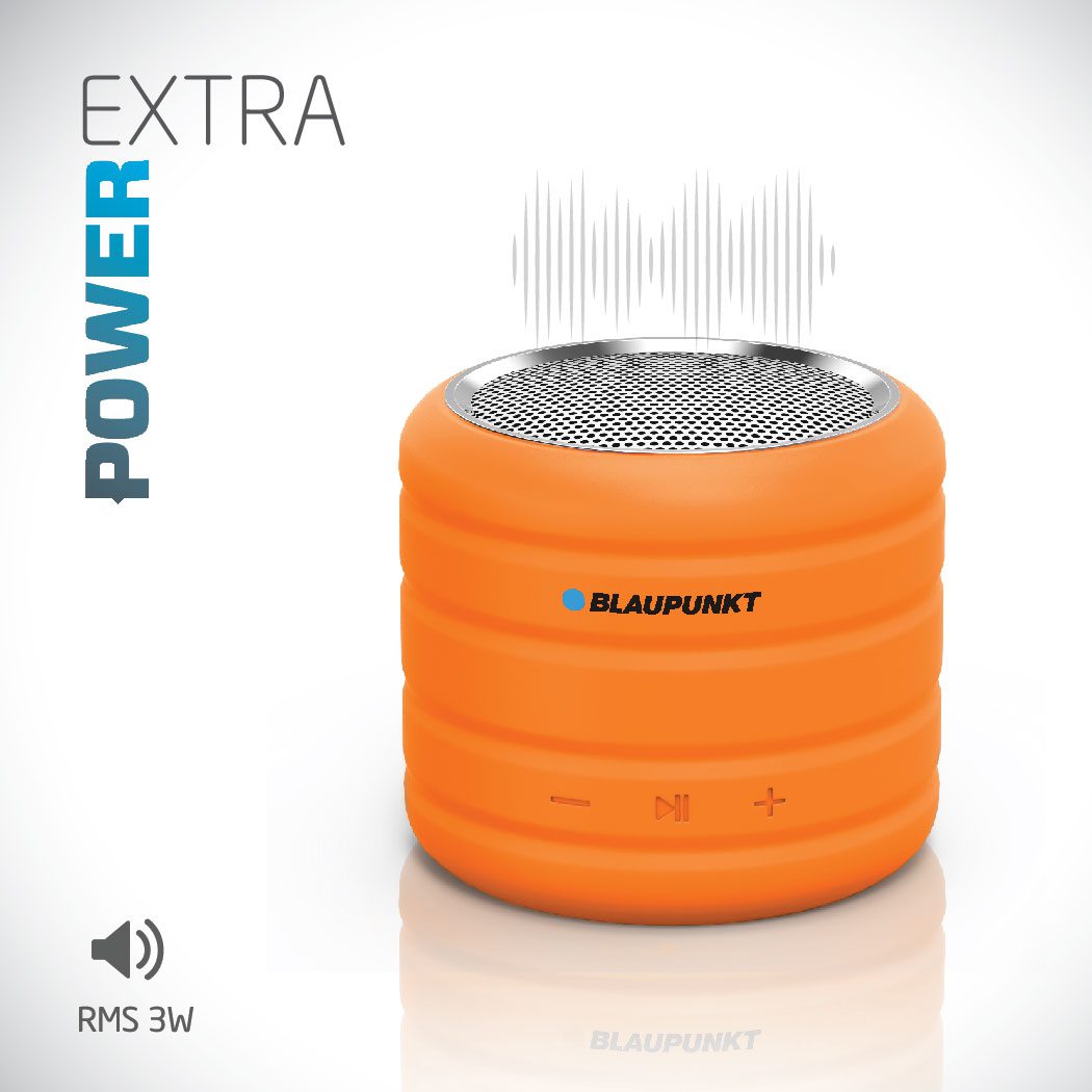 BLAUPUNKT BT-01 Bluetooth-Lautsprecher Orange mit FM-Radio microSD