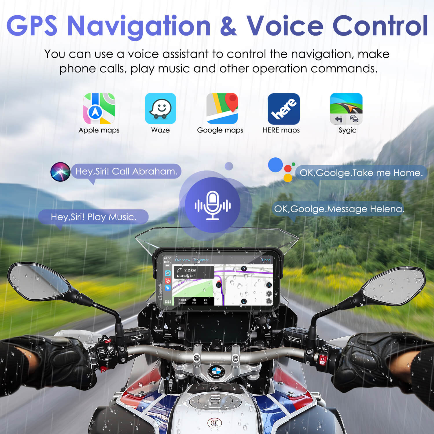 Carpuride W603B Motorrad CarPlay-Display BMW IP67 Controller