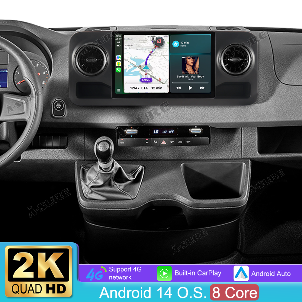 A-Sure 13,1 Zoll Android 14 Autoradio 4+64GB Sprinter W907