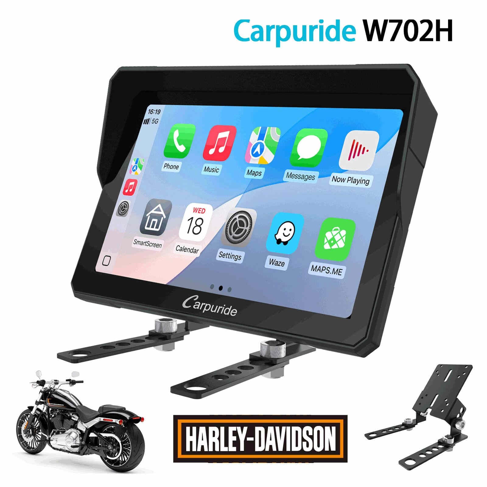 Carpuride W702H Harley CarPlay-Display 7 Zoll + Halterung
