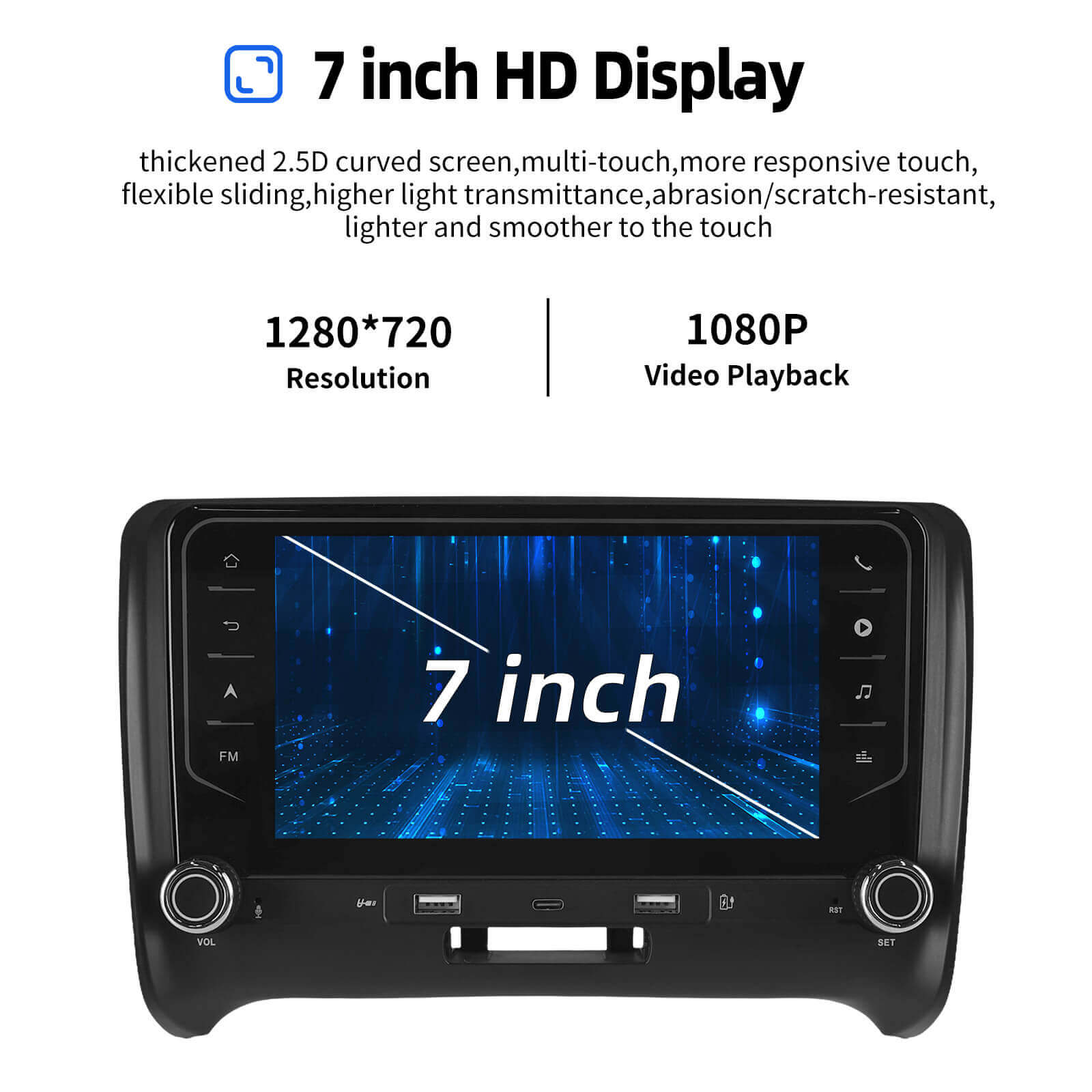 ESSGOO Car Stereo AR7001 Autoradio 7 Zoll Audi TT 8J