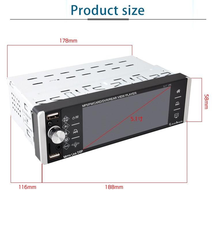 ESSGOO Car Stereo 1 DIN CarPlay Autoradio 5,1 Zoll Standard