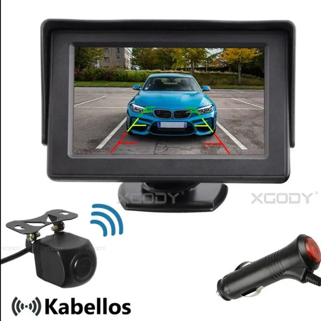 ESSGOO Accessories 4,3 Zoll Monitor Rückfahrmonitor mit Kamera