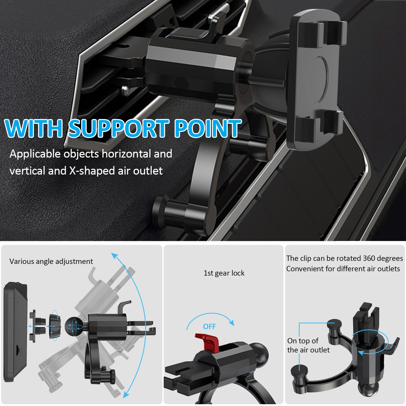 Carpuride Accessories Air Outlet Bracket Lüftungshalterung Auto