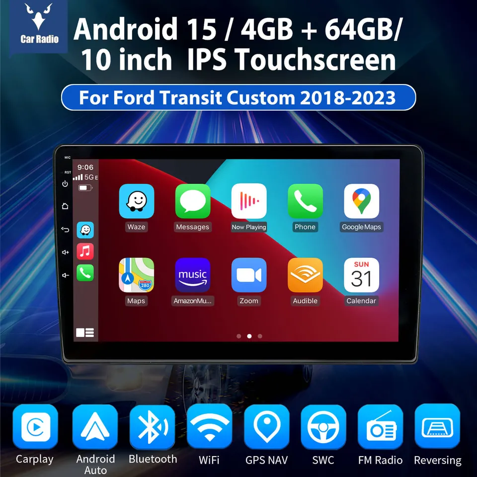 ESSGOO AR1001 Transit Custom Autoradio 10 Zoll Android