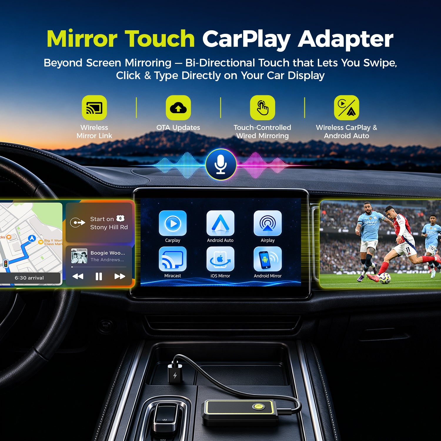 LAMTTO Adapter RC33 Wireless CarPlay-Adapter Mirror Touch