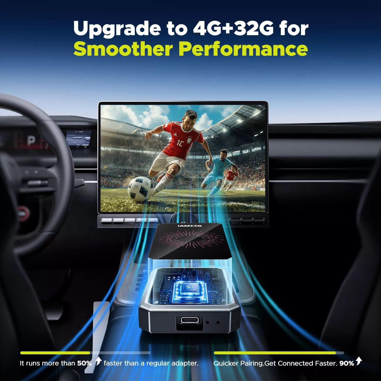 LAMTTO RC26 Wireless CarPlay AI Box mit Netflix Gemini HDMI