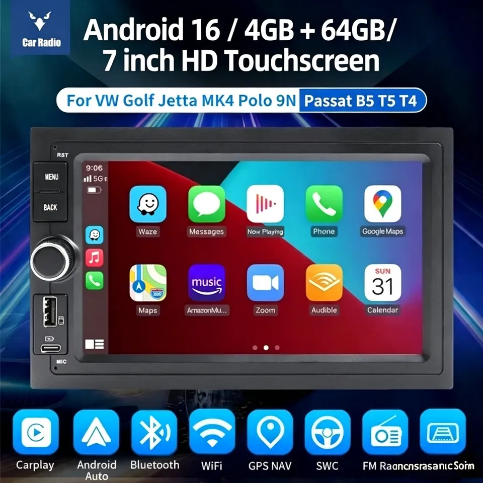 ESSGOO Car Stereo AR7001 VW Autoradio Android 16 7 Zoll