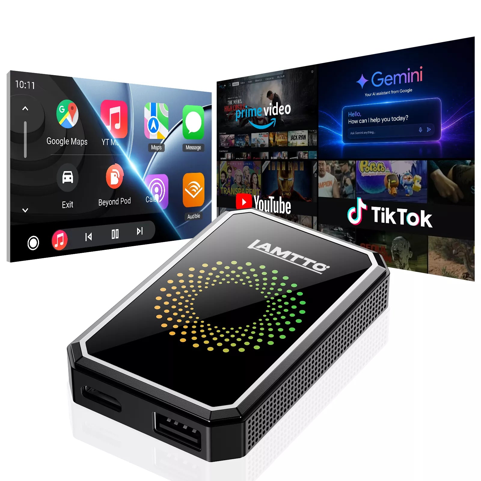 LAMTTO RC23 CarPlay Adapter Streaming Box Video 1er Pack