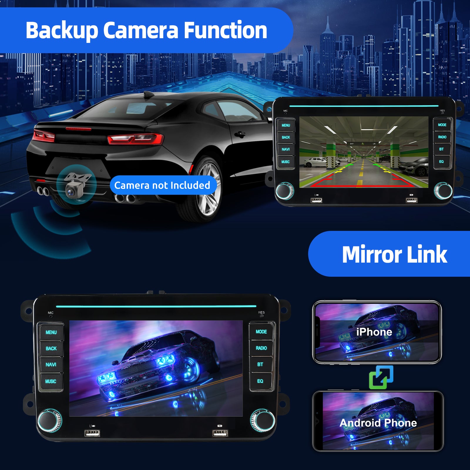 ESSGOO Car Stereo AR7002 7 Zoll Android Autoradio für Volkswagen