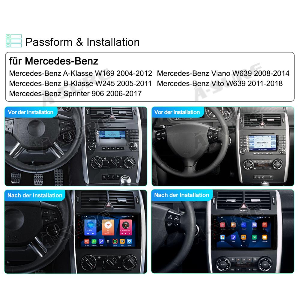 A-Sure GPS Mercedes W169 Autoradio 9 Zoll 4+64GB LTE