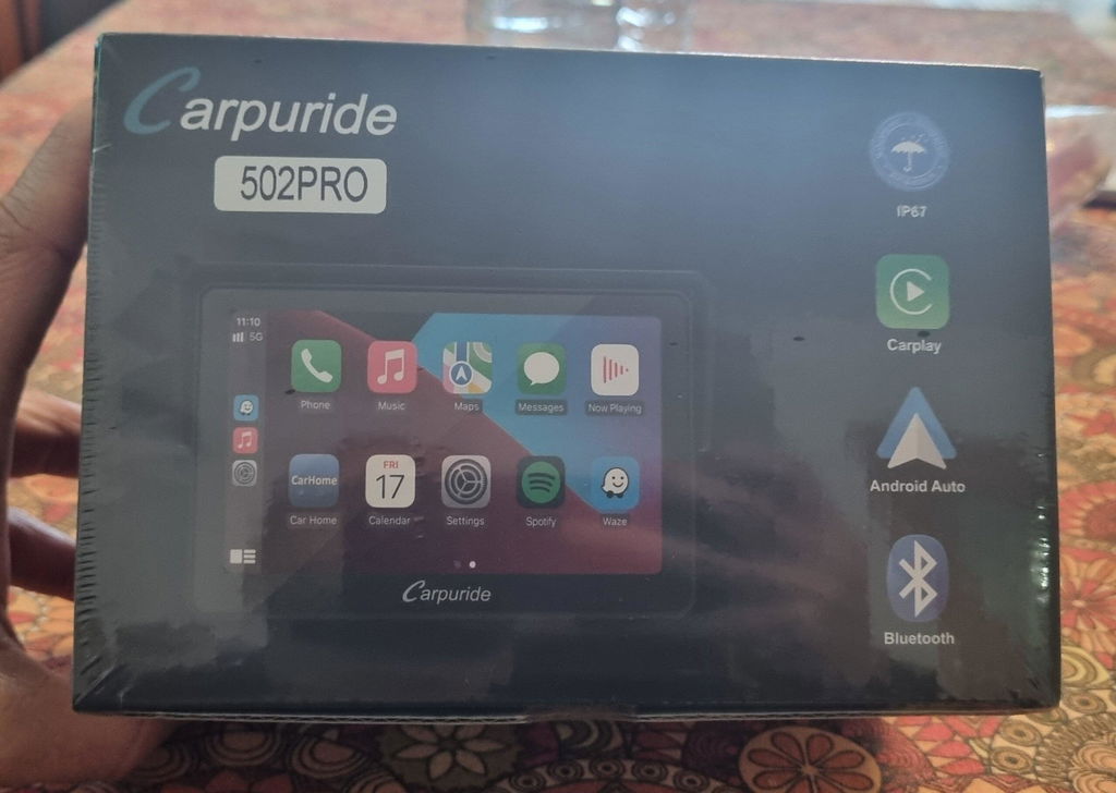 Carpuride Motorcycle Smart Stereo W502 Pro CarPlay-Display wasserdicht