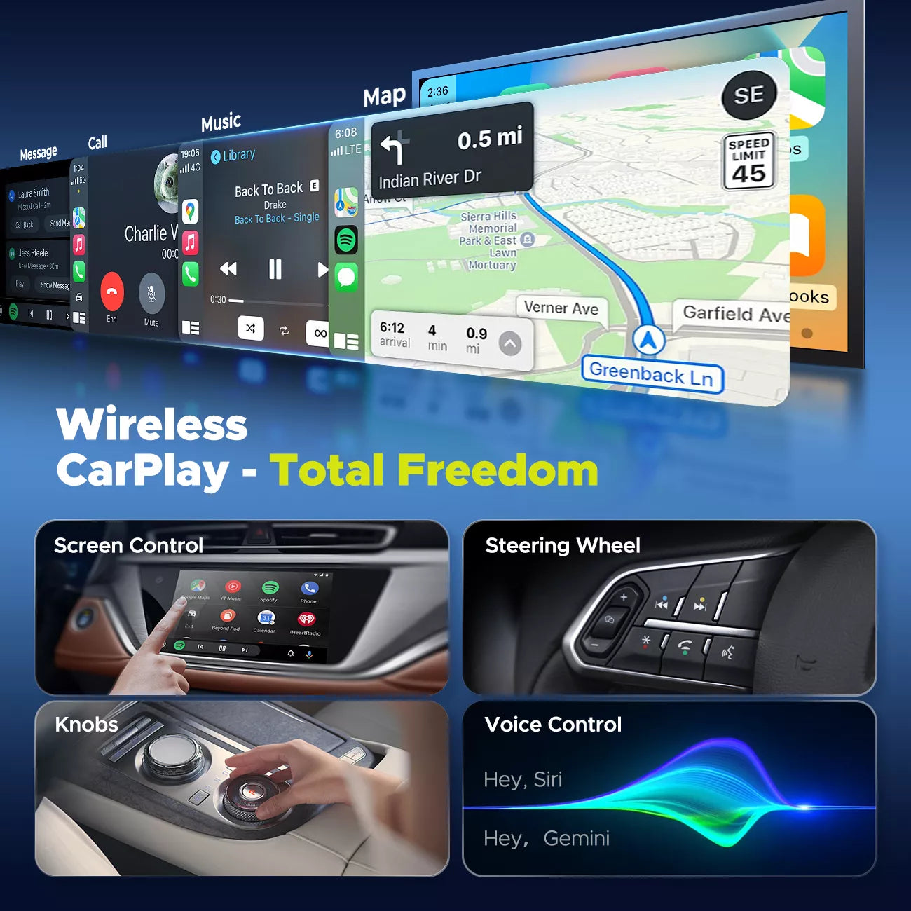 LAMTTO RC26 Wireless CarPlay AI Box mit Netflix Gemini HDMI