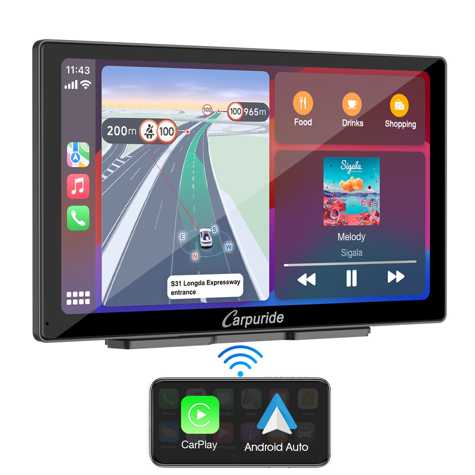Carpuride Car Smart Stereo C98 CarPlay-Display 9 Zoll